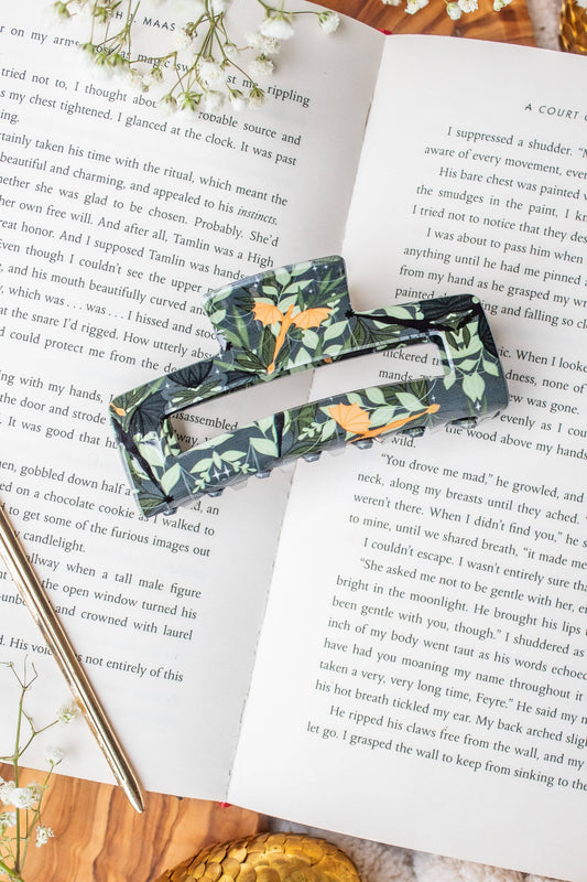 Meaggie Moos -Hair Claw Clip - Fourth Wing Tairn and Andarna