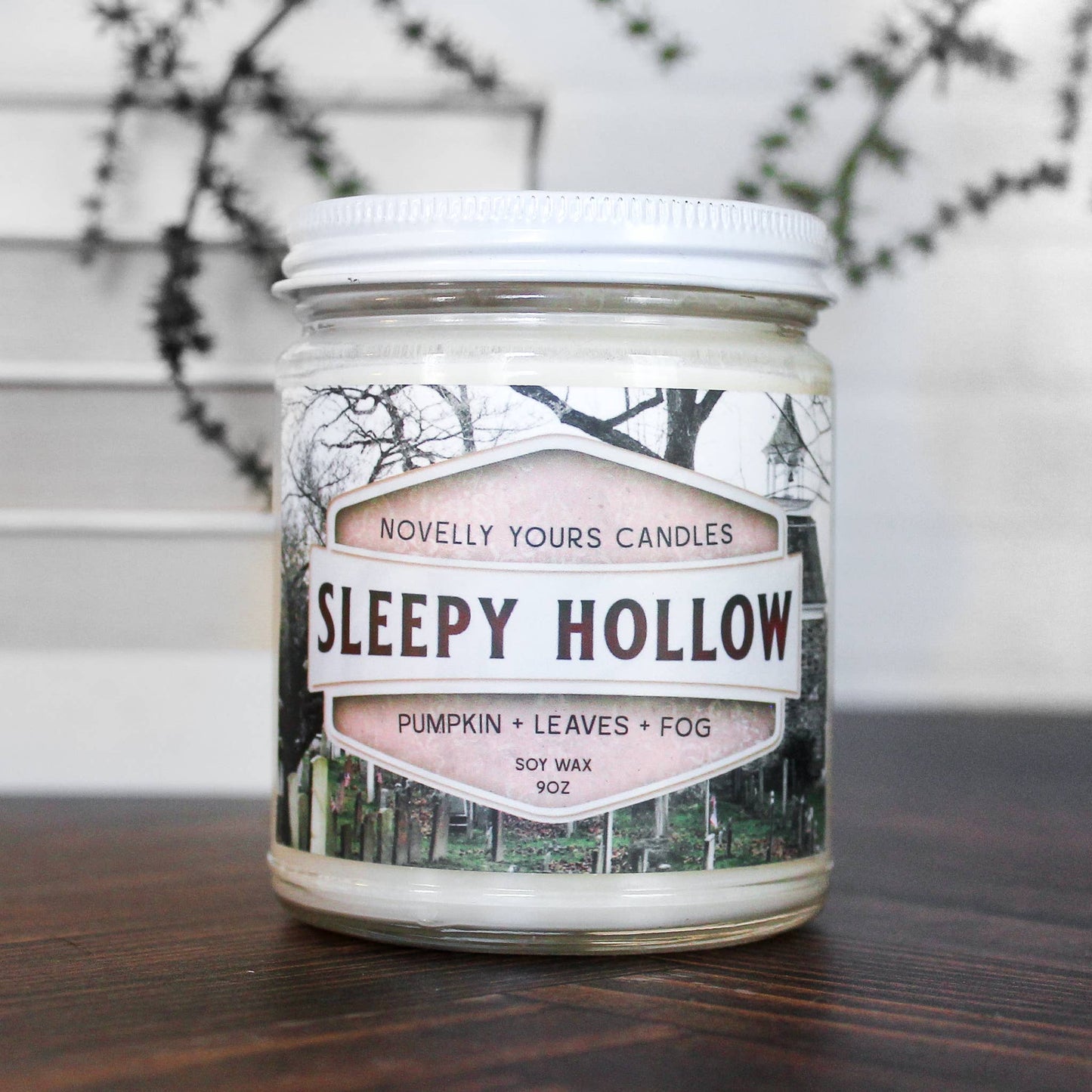 Novelly Yours - Book Candle - Sleepy Hollow, bookish fall pumpkin spice 9oz