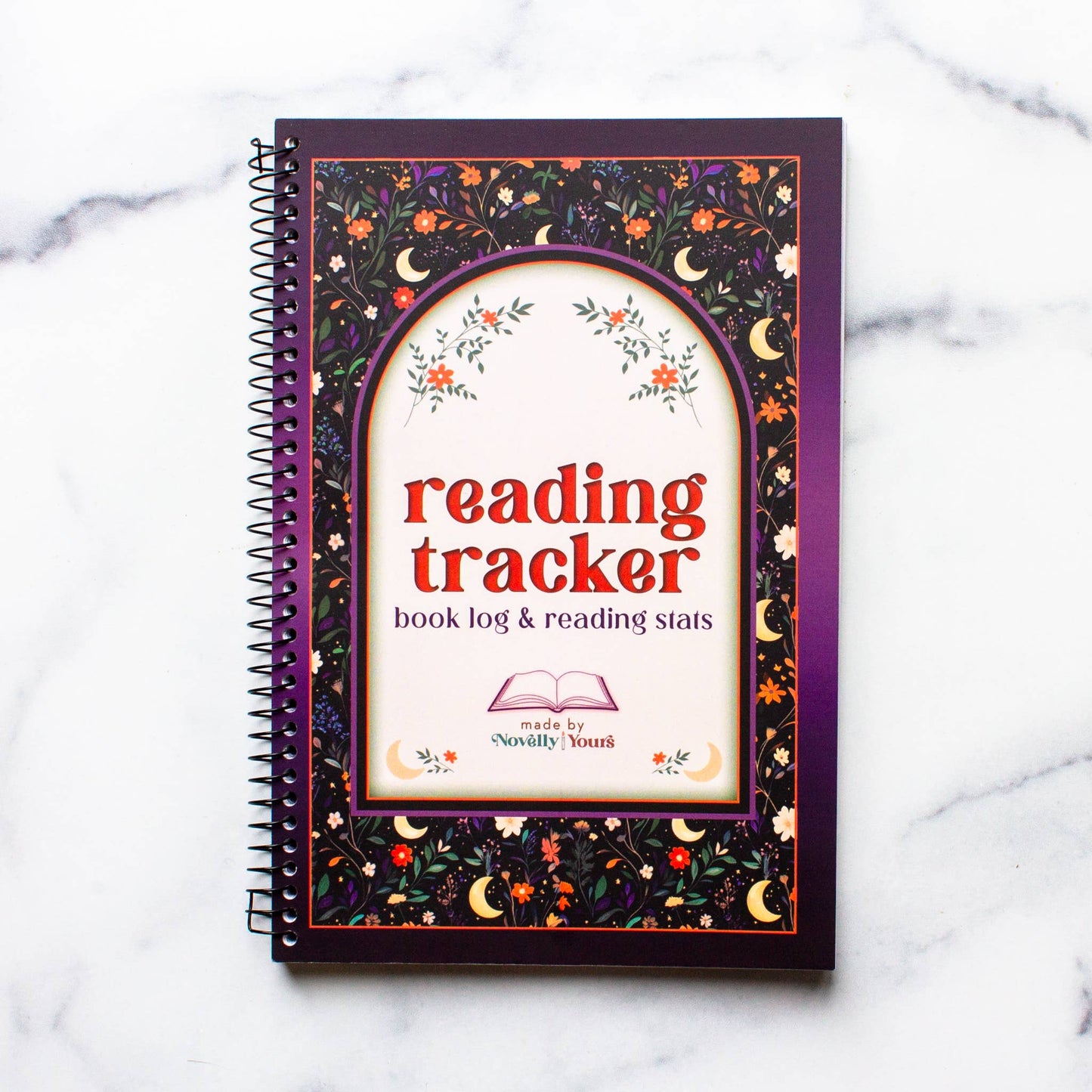 Novelly Yours - Reading Tracker - Undated Spiral Softcover Book Journal