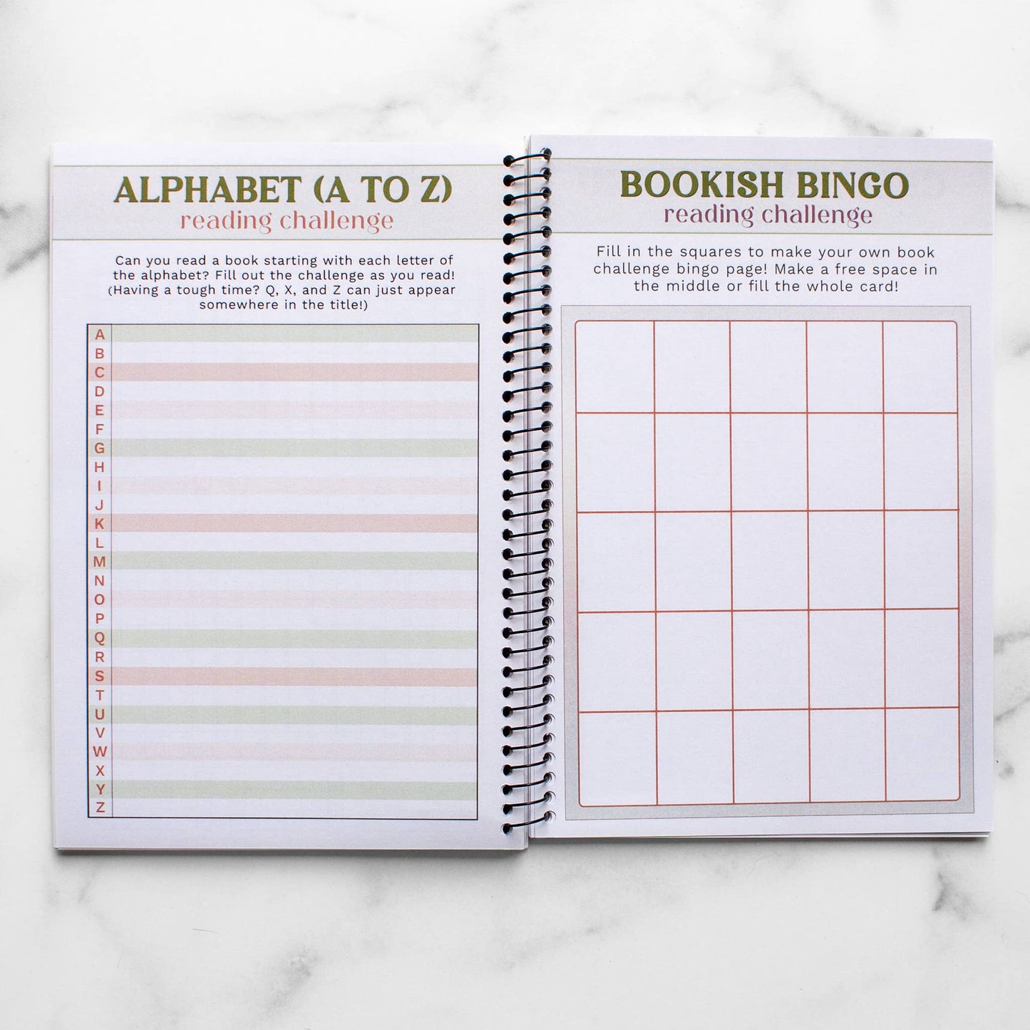 Novelly Yours - Reading Tracker - Undated Spiral Softcover Book Journal