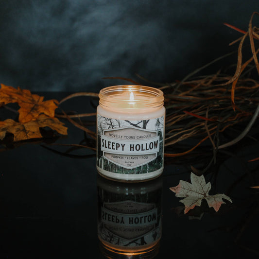 Novelly Yours - Book Candle - Sleepy Hollow, bookish fall pumpkin spice 9oz