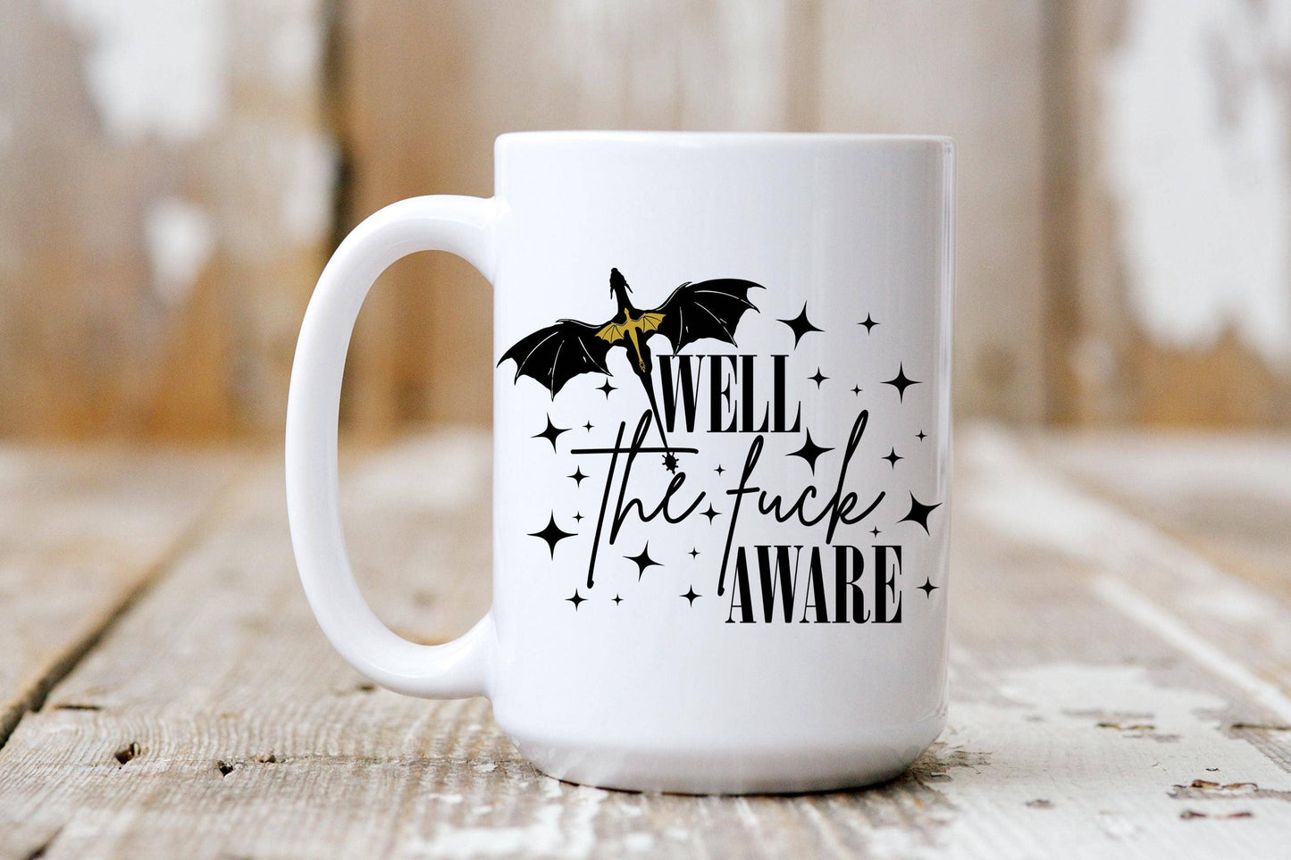 Well The Fuck Aware Mug, Trendy Bookish Tea Coffee Mug