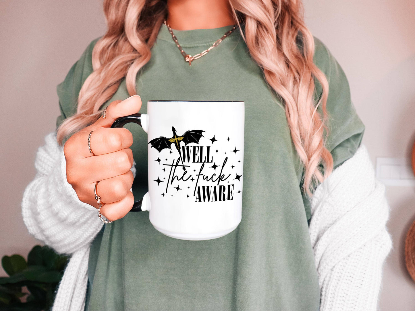 Well The Fuck Aware Mug, Trendy Bookish Tea Coffee Mug