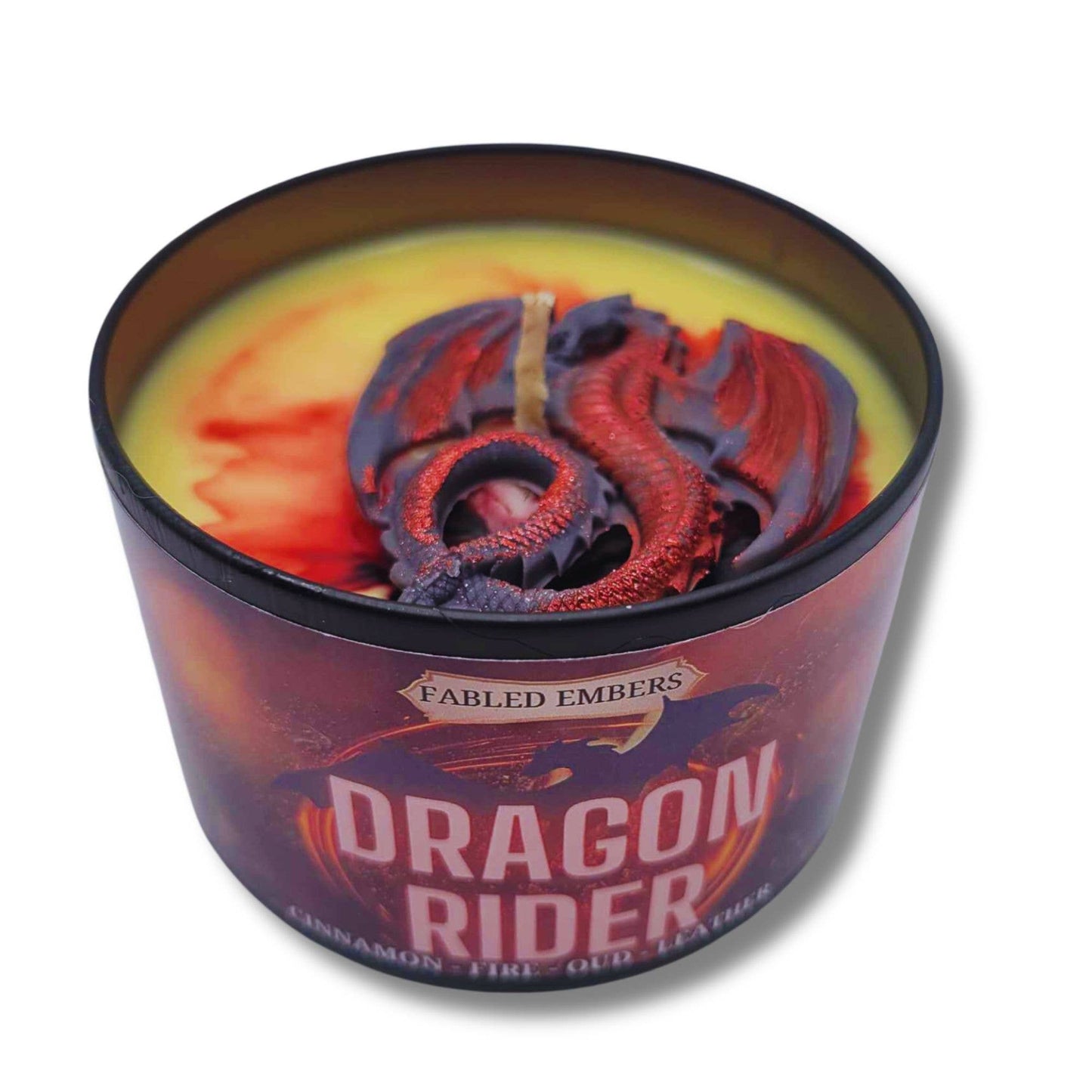 8 ounce DRAGON RIDER Candle in BLACK TIN | Book Lovers