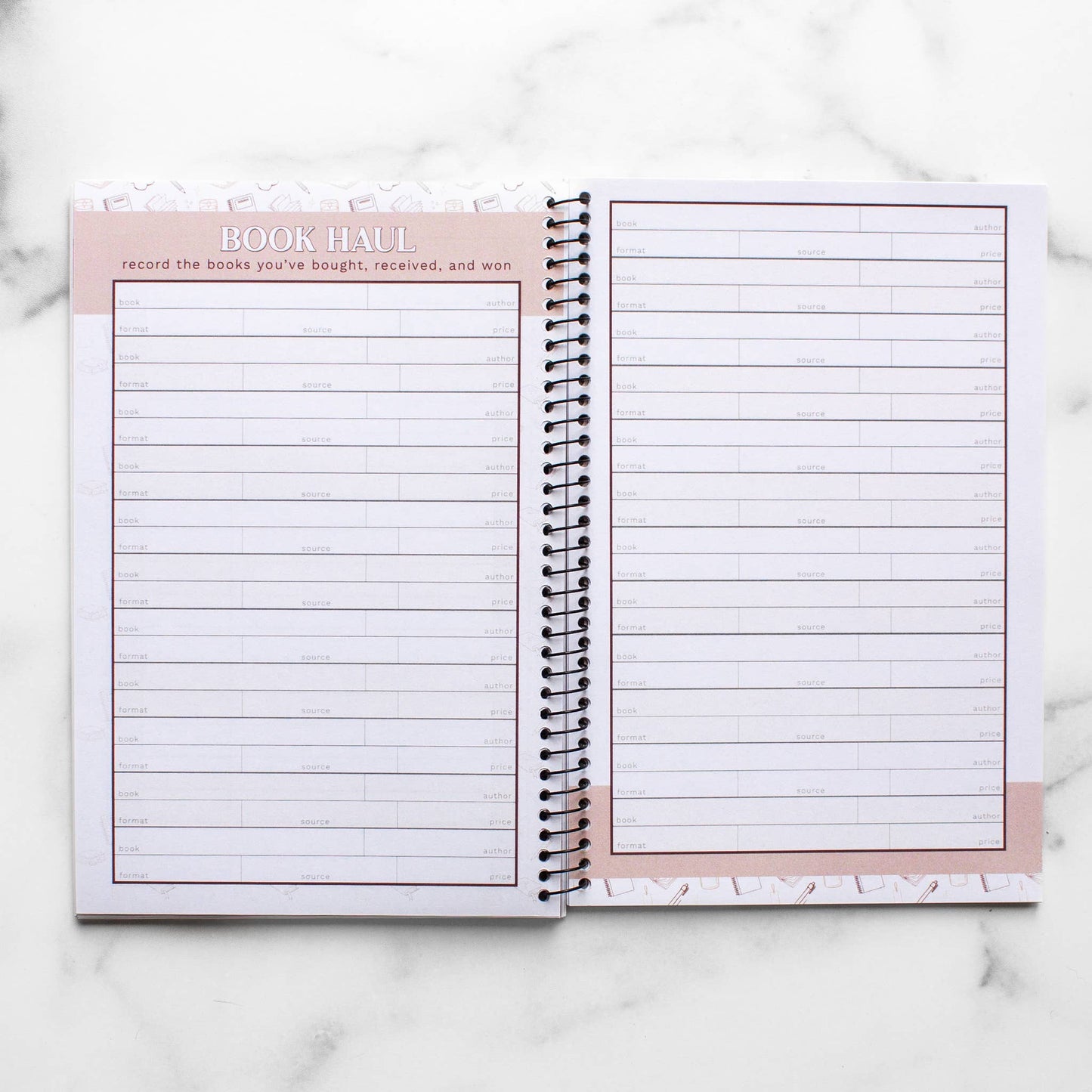 Novelly Yours - Reading Tracker - Undated Spiral Softcover Book Journal
