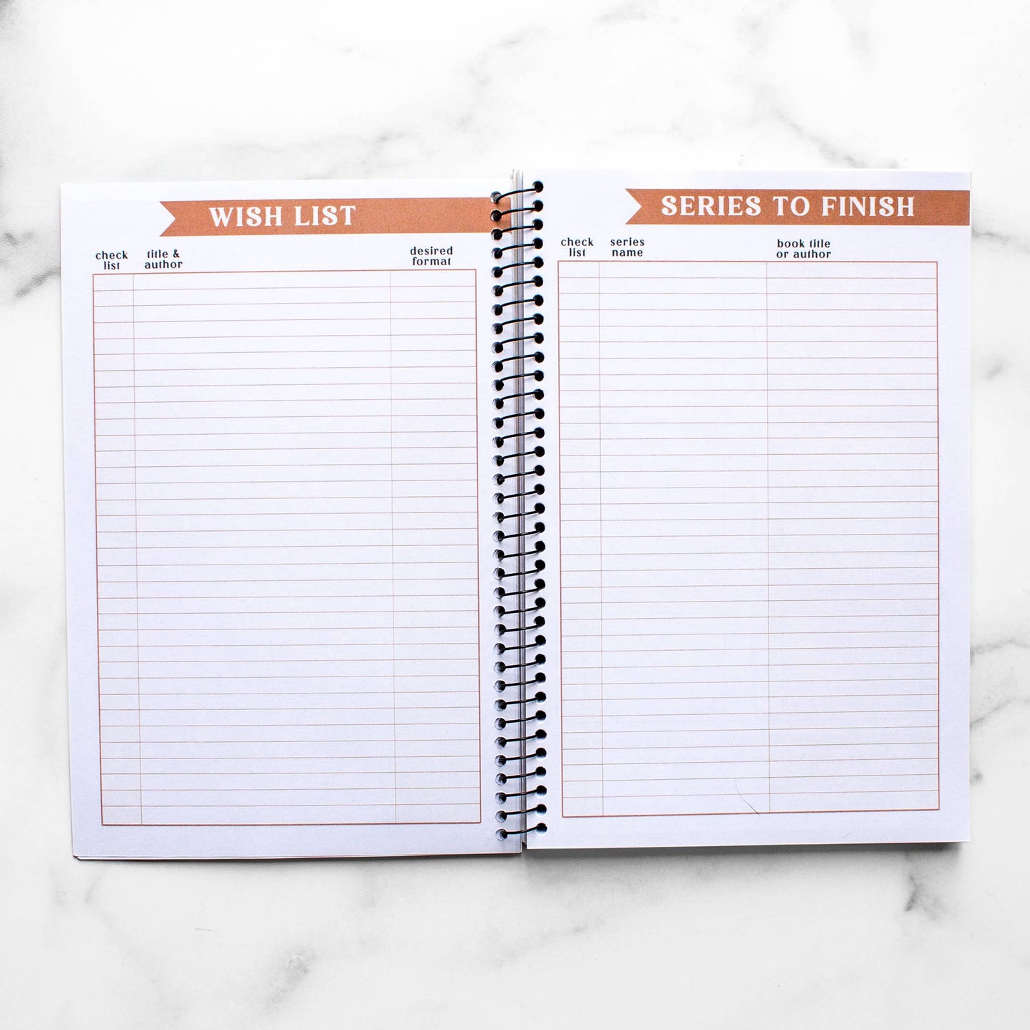 Novelly Yours - Reading Tracker - Undated Spiral Softcover Book Journal