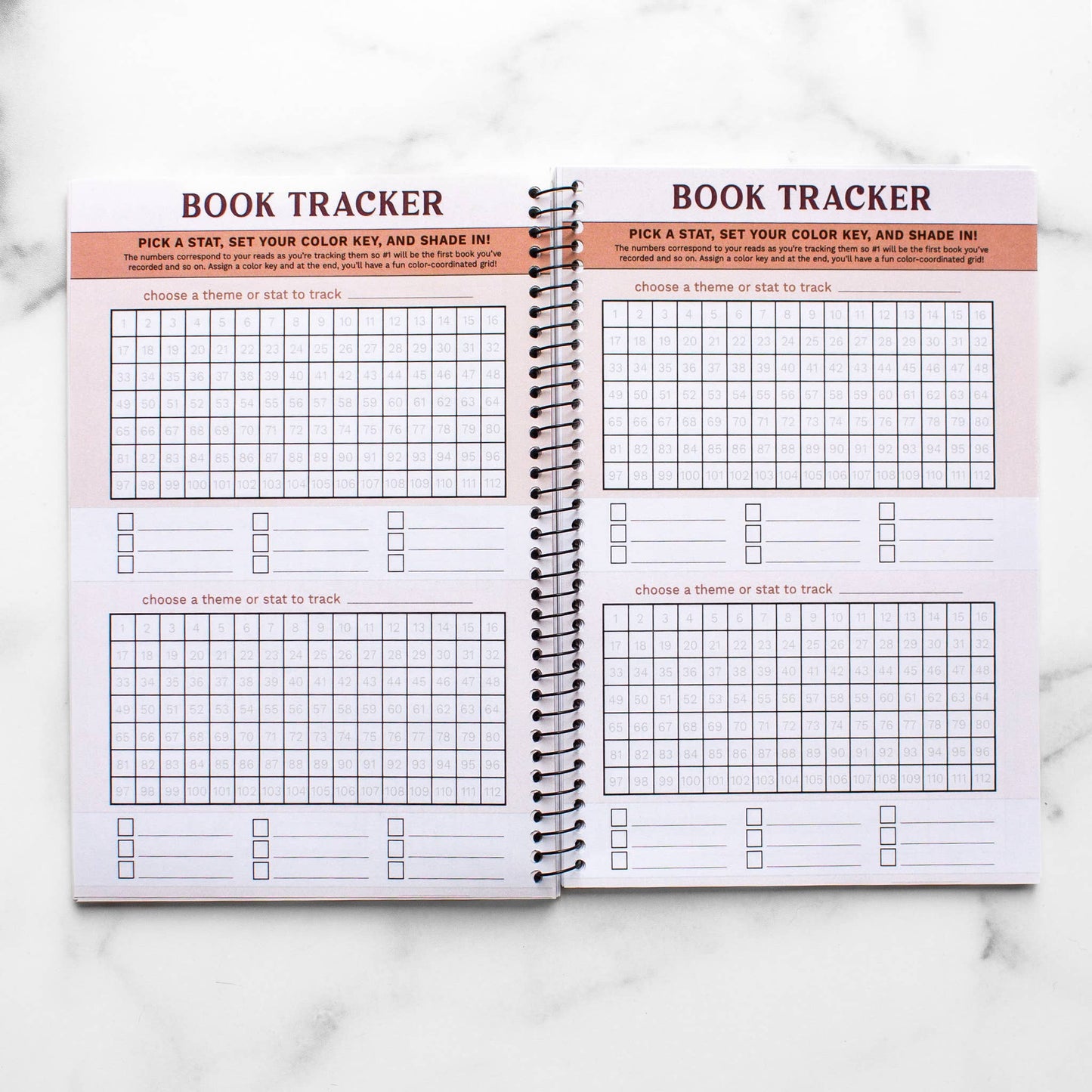 Novelly Yours - Reading Tracker - Undated Spiral Softcover Book Journal