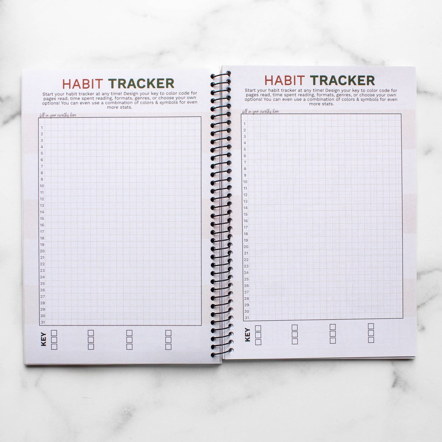 Novelly Yours - Reading Tracker - Undated Spiral Softcover Book Journal